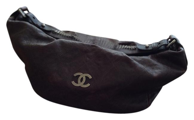 Chanel Brown Caviar Leather Hobo Bag 
