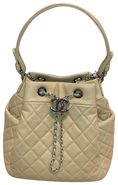 Chanel Bucketbag Gold Lambskin Leather Hobo Bag 