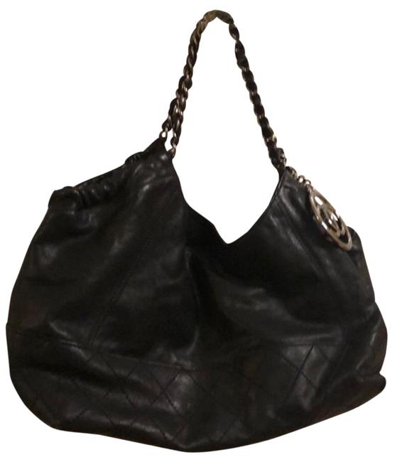 Chanel Cabas Tote Black Leather Hobo Bag 