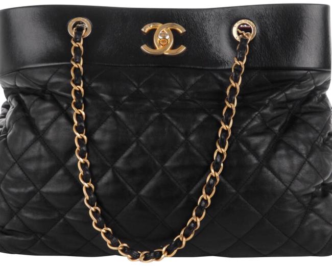 Chanel Calfskin Large Tote Black Satchel 