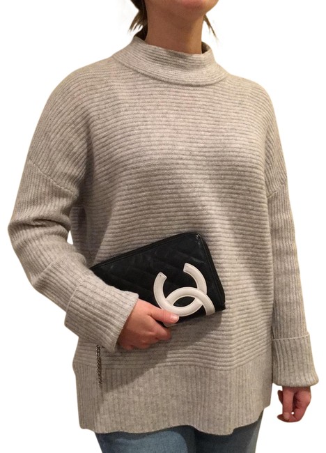 Chanel Cambon Line Clutch Organizer Black Leather Clutch 