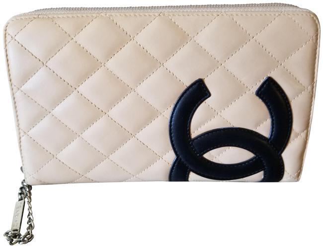 Chanel Cambon Small Beige Calfskin Leather Clutch 