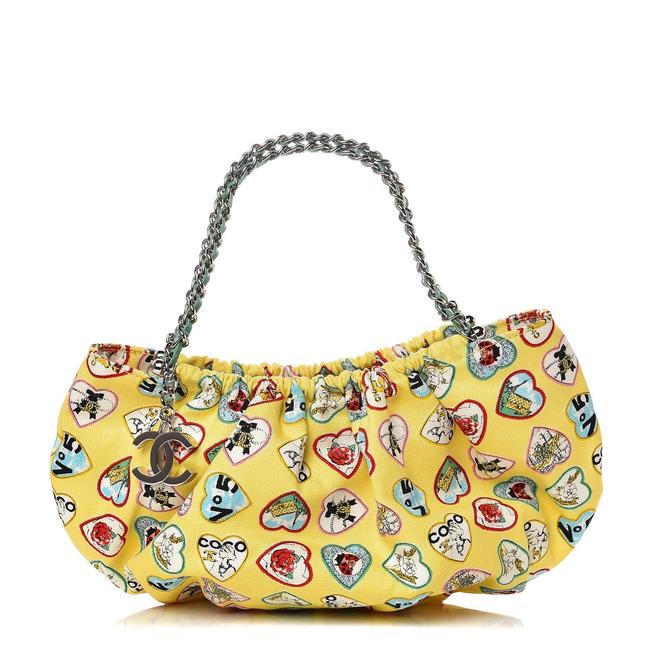 Chanel Canvas Coco Valentines Hand Yellow Satchel 