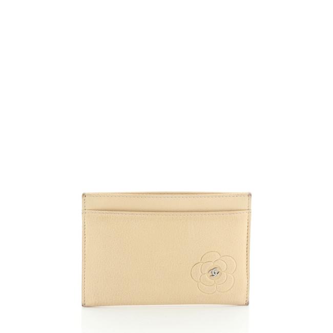 Chanel Card Holder Camellia Neutral Leather Clutch 