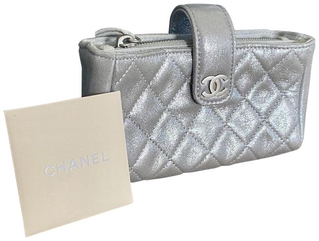 Chanel Case Pouchette Metallic Cloth Clutch 