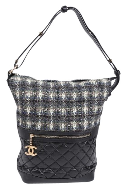 Chanel Casual Style Quilted Leather Tweed Hobo Bag 