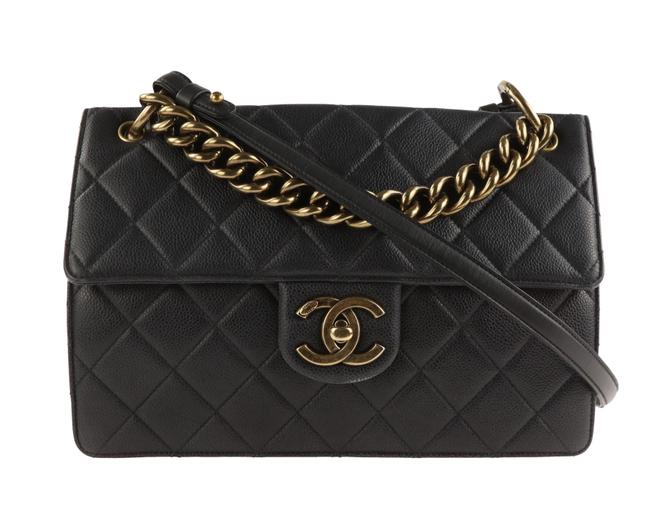 Chanel Caviar Blue Leather Satchel 