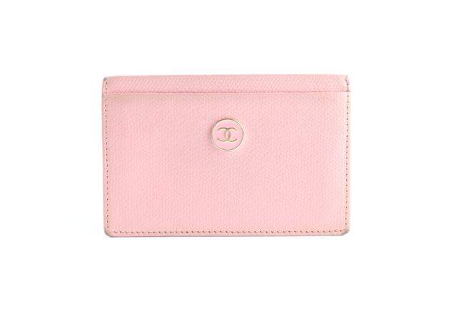 Chanel Caviar Card Case 12cr0626 Pink Leather Clutch 