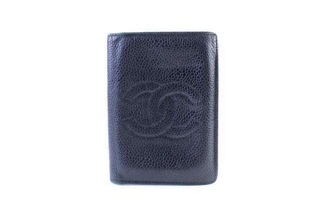 Chanel Caviar Card Holder 220940 Black Leather Clutch 