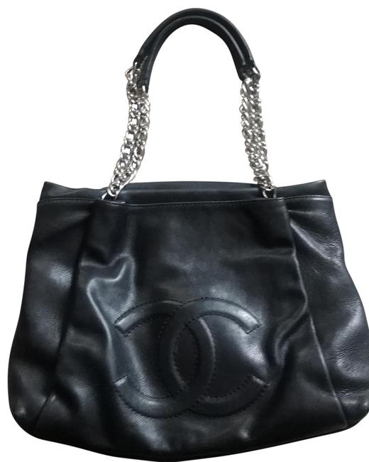 Chanel Cc Chain Black Tote Leather Hobo Bag 