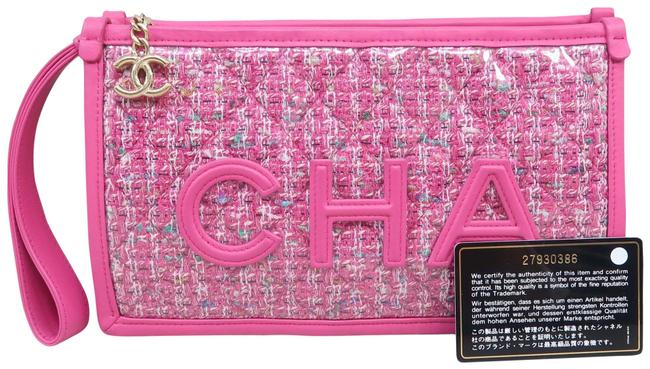 Chanel Cc Pink Pvc Clutch 