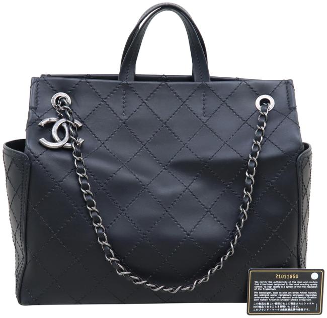 Chanel Cc Pocket Leather Black Calfskin Satchel 
