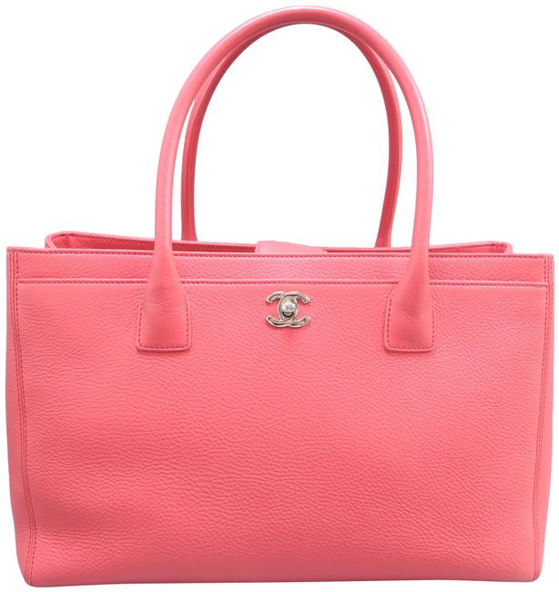 Chanel Cerf Tote Peachblossom Calfskin Satchel 