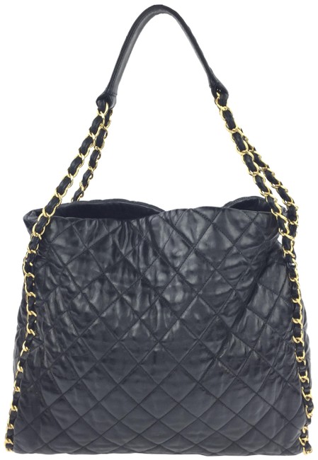 Chanel Chain Around Black Leather Hobo Bag 