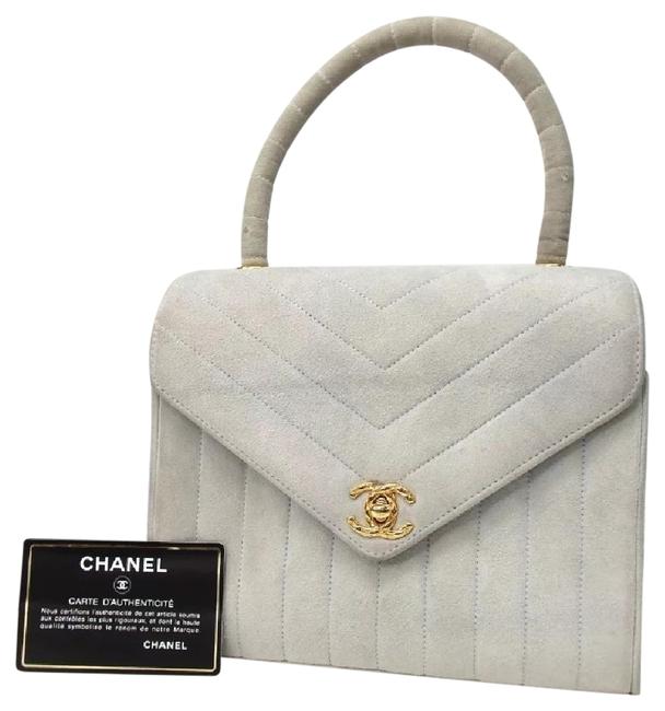 Chanel Chevron Kelly Suede Satchel 
