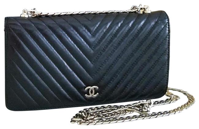 Chanel Chevron Matelasse Woc Black Cross Body Bag 