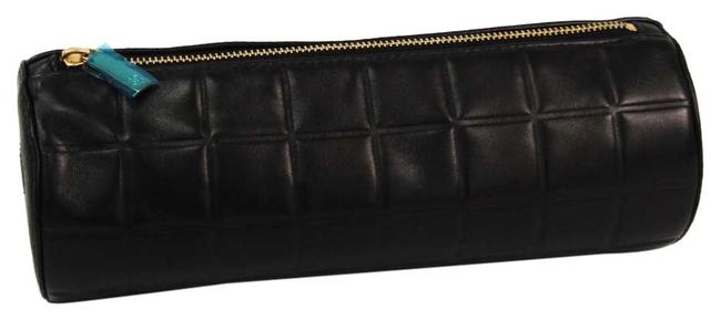Chanel Chocolate Bar A17825 Women's Pouch Black Leather Clutch 