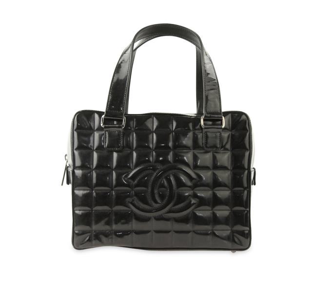 Chanel Chocolate Bar Black Leather Satchel 