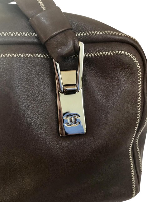 Chanel Chocolate Brown Lambskin Leather Satchel 