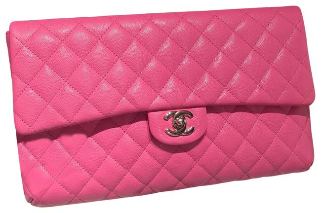 Chanel Classic Envelope Pink Caviar Clutch 