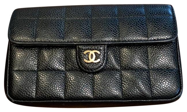 Chanel Classic Flap Belt Bag Black Leather Clutch 