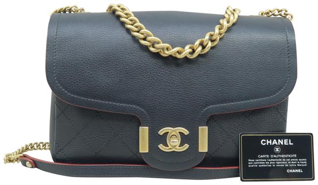 Chanel Classic Flap Black Calfskin Leather Satchel 