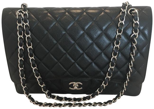Chanel Classic Flap Jumbo Maxi Black Leather Satchel 
