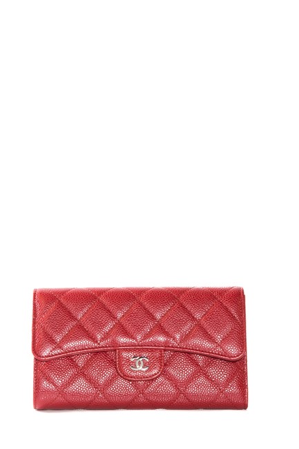 Chanel Classic Flap Wallet Red Clutch 
