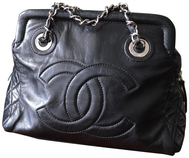 Chanel Classic Handbag Small Black Lambskin Leather Clutch 