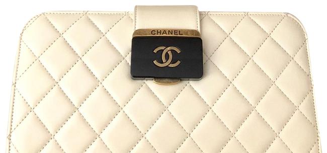 Chanel Beauty Lock Ivory Leather Clutch 