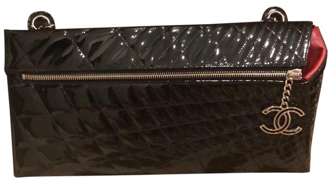 Chanel Black Patent Leather Clutch 