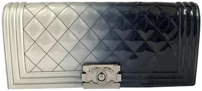 Chanel Boy Quilted Patent Ombre Leather Clutch 