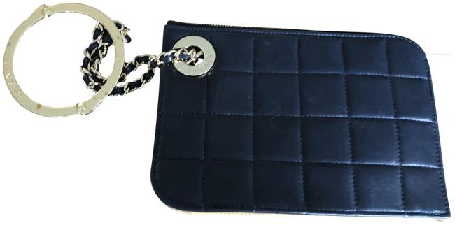 Chanel Handcuff Black and Tan Leather Clutch 