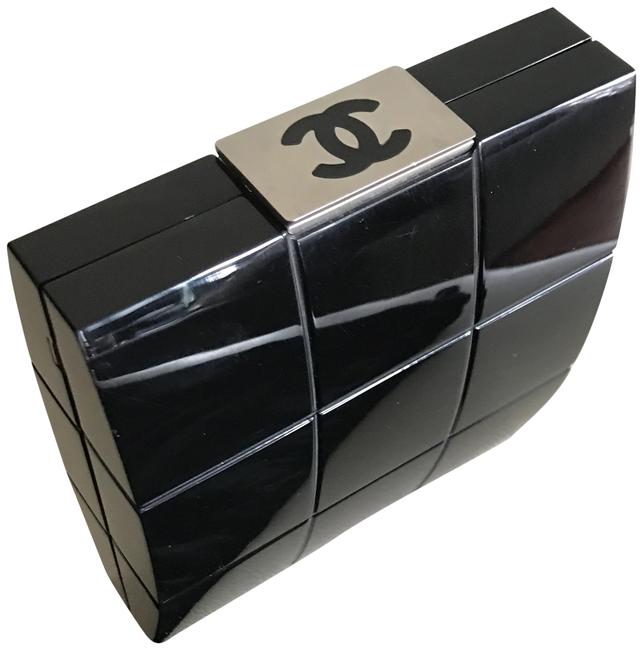 Chanel Sale Minaudiere Black Enamel Lucite Clutch 