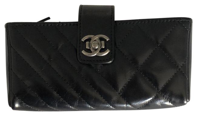 Chanel Mini o Black Lambskin Leather Clutch 