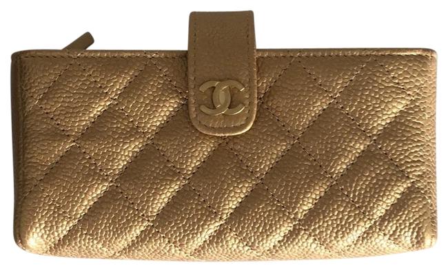 Chanel Mini o Gold Lambskin Leather Clutch 
