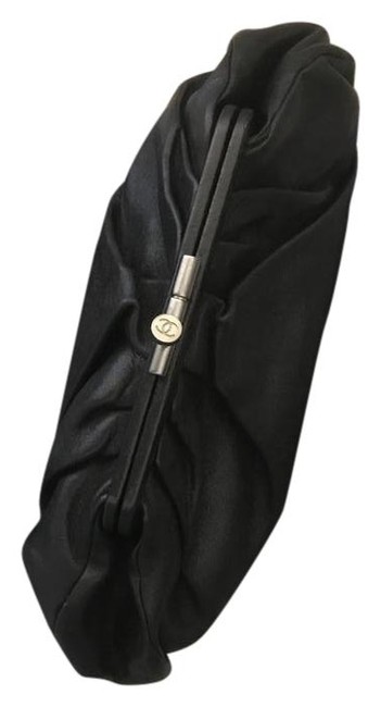 Chanel Monte Carlo Black Lambskin Leather Clutch 