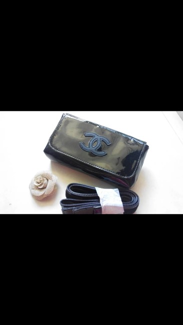 Chanel New Fanny Black Vinyl Clutch 