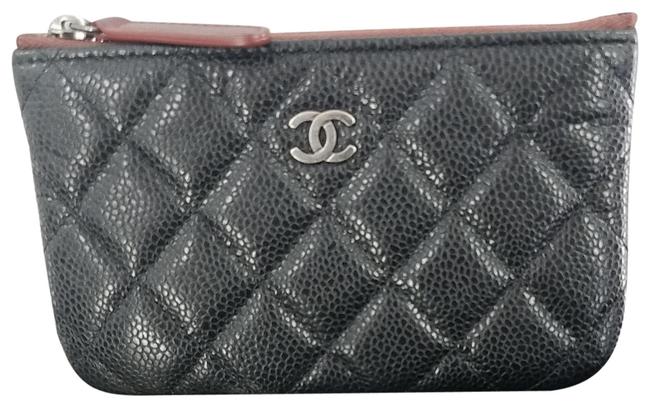 Chanel Case Pouch Black Caviar Leather Clutch 