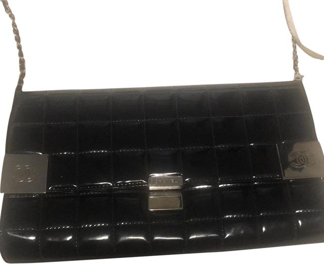 Chanel Shoulder Clutch Black Patent Leather Clutch 