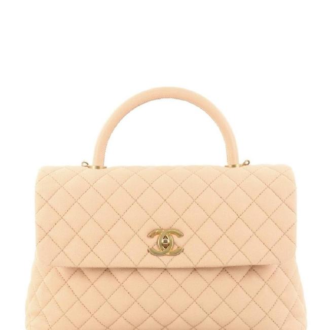 Chanel Coco 2017 Nude Caviar Leather Satchel 