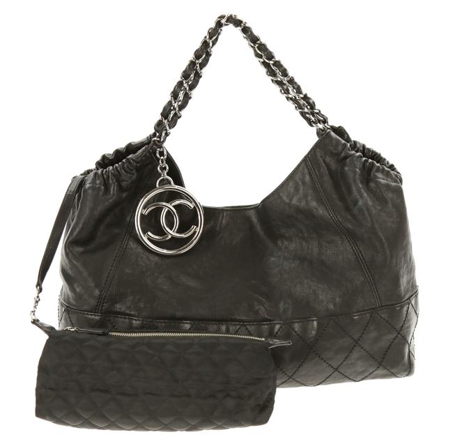 Chanel Coco Cabas Petite Black Leather Satchel 