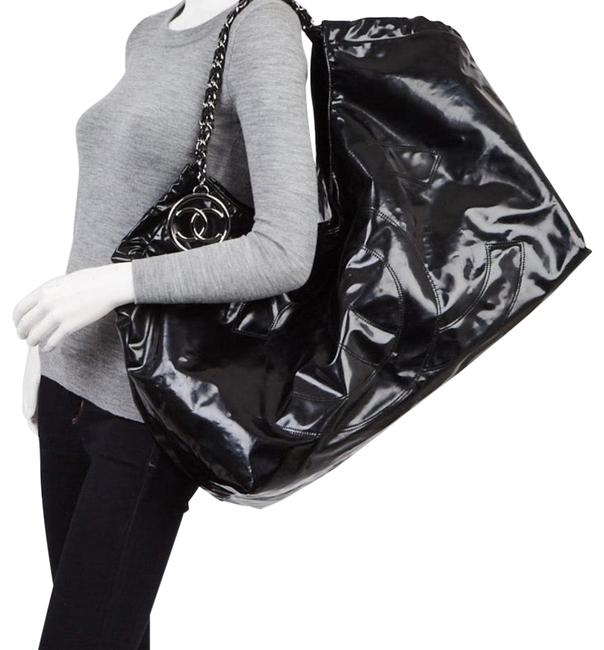 Chanel Coco Cabas XL Purse Black Vinyl Hobo Bag 