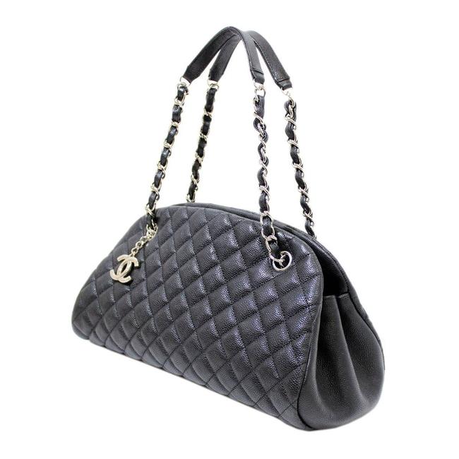 Chanel Coco Charm Skin Matte Chain Handbag Black Caviar Leather Satchel 