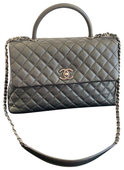 Chanel Coco Handle Black Caviar Leather Satchel 