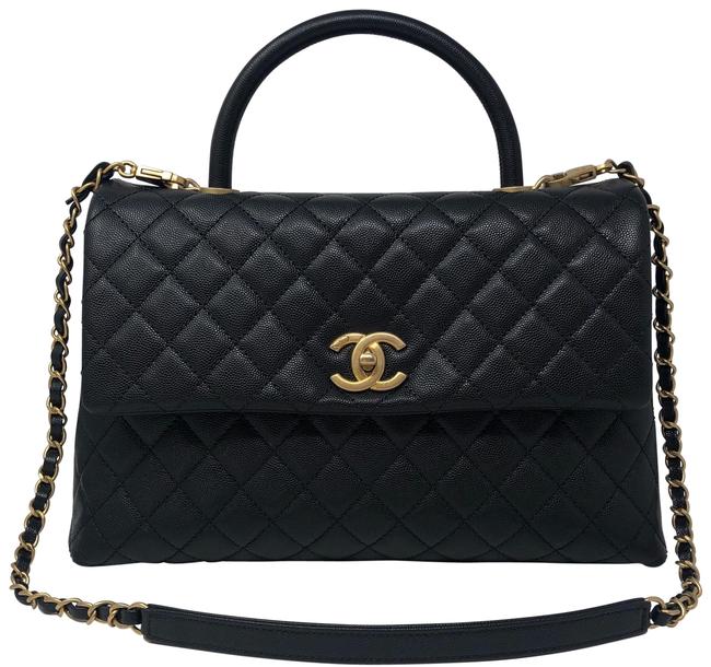 Chanel Coco Handle Black Caviar Satchel 
