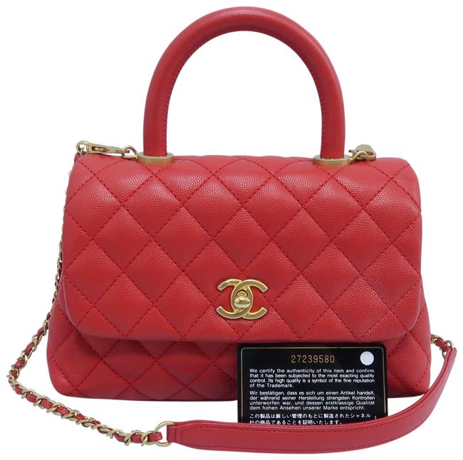 Chanel Coco Handle Mini Red Caviar Satchel 