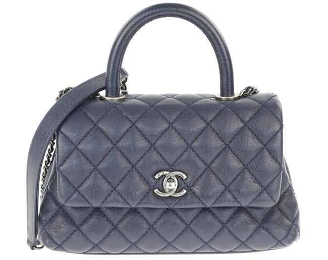 Chanel Coco Handle Navy Mini Blue Leather Satchel 