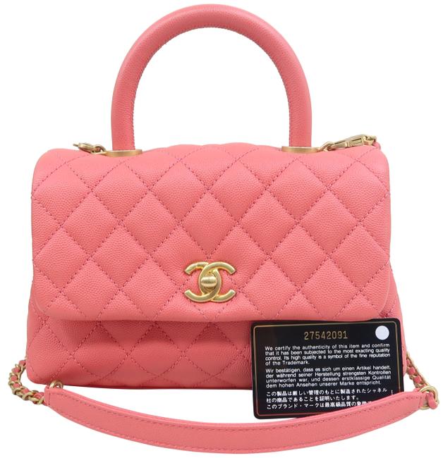 Chanel Coco Handle Pink Caviar Satchel 