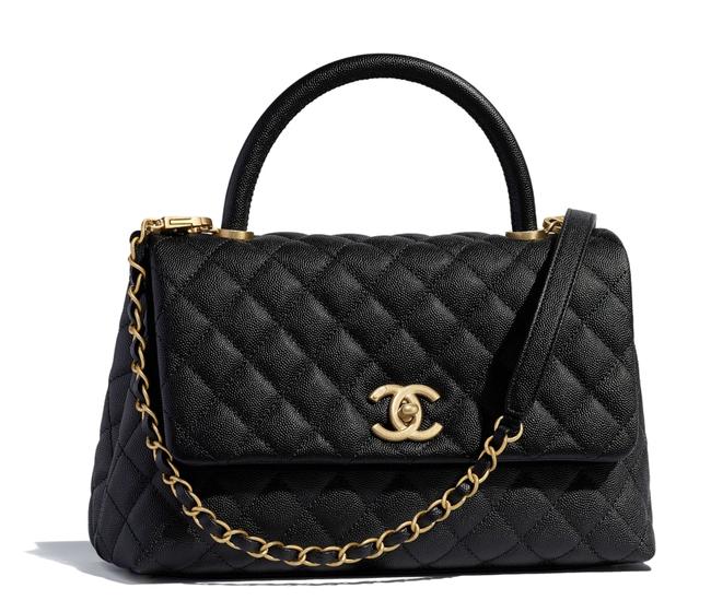 Chanel Coco Handle Small In Caviar Black Leather Satchel 